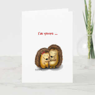 Cartão De Festividades Personalize with name - Hugging Hedgehogs