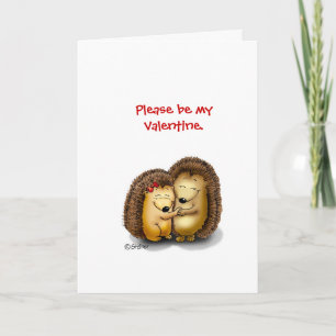 Cartão De Festividades Personalize with name - Hugging Hedgehogs