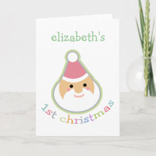 Cartão De Festividades Personalized Baby's First Christmas