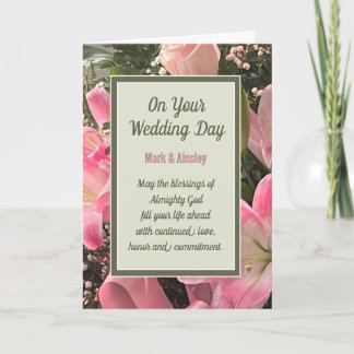Cartão De Festividades Personalized Christian Wedding blessings card