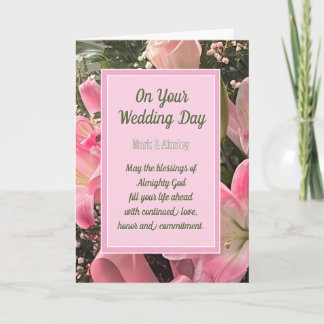 Cartão De Festividades Personalized Christian Wedding blessings card