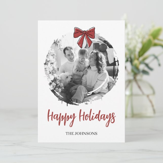 Cartão De Festividades Personalized Family Photo Christmas Card (Em pé/Frente)