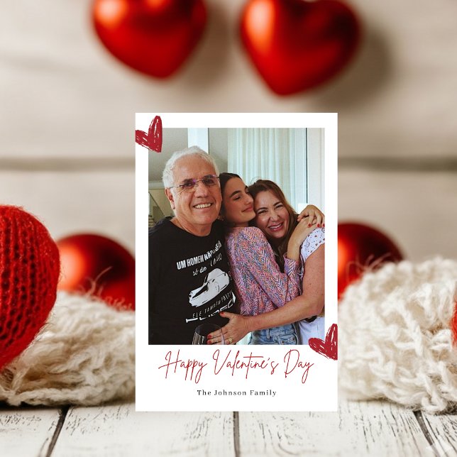Cartão De Festividades Personalized Family Valentine Photo Card (Criador carregado)