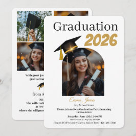 Cartão De Festividades Personalized Graduation Party Photo Invitation Car