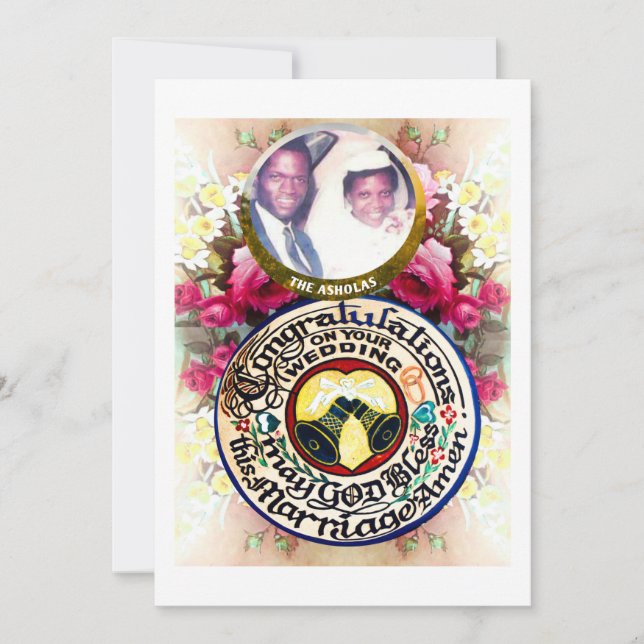 Cartão De Festividades Personalized Hand carved Gourd Wedding Gift Card (Frente)