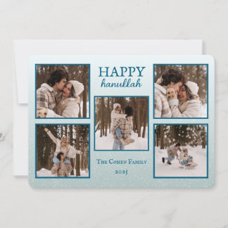 Cartão De Festividades Personalized Happy Hanukkah Card with Photos