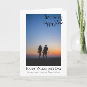 Cartão De Festividades Personalized Happy Place Photo Template Valentines