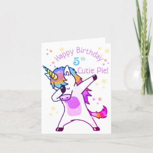 Cartão De Festividades Personalized Name and Age Unicorn Birthday Party