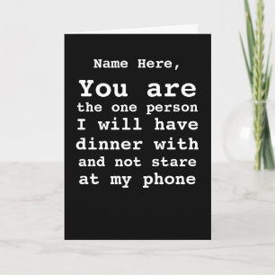 Cartão De Festividades Personalized No Cell Phone Dinner Date Valentines