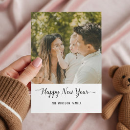 Cartão De Festividades Personalized One-Photo New Year Card 2026