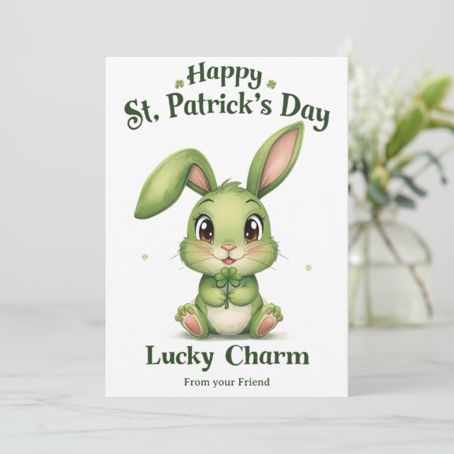 Cartão De Festividades Personalized St Patrick's Day Holiday Card (Em pé/Frente)
