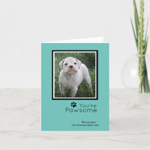 Cartão De Festividades Personalized Thank You Cards- Cute Boxer Puppy