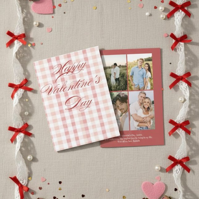 Cartão De Festividades Personalized Valentine’s Day Card with Photo | Rom (Criador carregado)