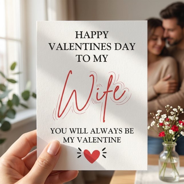 Cartão De Festividades  Personalized Valentines Day Card for Wife New Mom (Valentines Day Card for Wife New Mom)