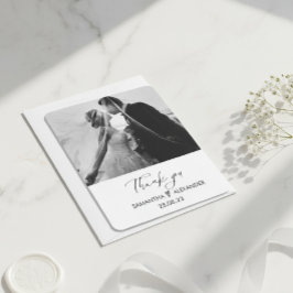 Cartão De Festividades Personalized Wedding Photo Thank You Card