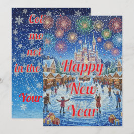 Cartão De Festividades Personalized Whimsical Winter Fireworks greeting