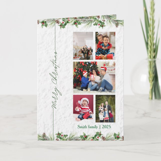 Cartão De Festividades Personlized Merry Christmas Photo Card (Frente)