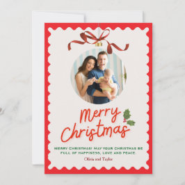 Cartão De Festividades Personlized Merry Christmas Photo Card