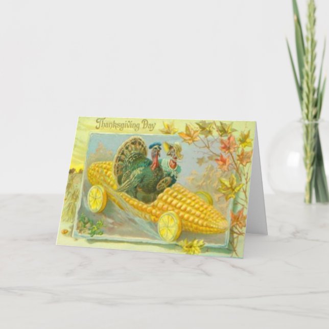 Cartão De Festividades Perus Num Carro De Milho (Frente)