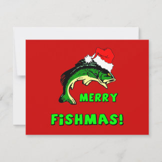 Cartão De Festividades Pesca de Natal engraçada