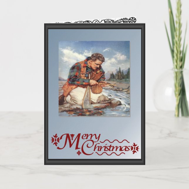 Cartão De Festividades Pesca pelo rio (Frente)