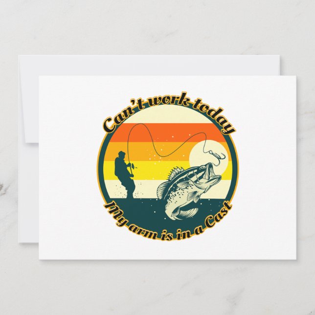 Cartão De Festividades Pescar engraçado não pode funcionar hoje meu braço (Frente)