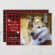 Cartão De Festividades Pet Dog Naughn e Belo Xadrez Vermelho Negra (Frente/Verso)