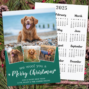 Cartão De Festividades Pet Photo 2025 Calendar Woof Você Feliz Natal