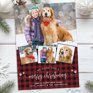 Cartão De Festividades Pet Photo Personalizado 4 Woof You Feliz Natal