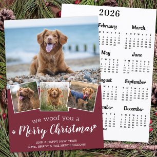 Cartão De Festividades Pet Photo Woof Feliz Natal 2022 Calendário
