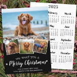 Cartão De Festividades Pet Photo Woof Felry Christmas Dog 2025 Calendar<br><div class="desc">Nós Te Acolhemos Um Feliz Natal! Envie cartões de natal fofos e divertidos com este cartão de feriado personalizado e super fofinho personalizado e cartões de 2025 no verso. Feliz Natal do cão com estampas bonitas em um divertido design de colagem fotográfica moderno. Adicione as fotos do seu cachorro ou...</div>