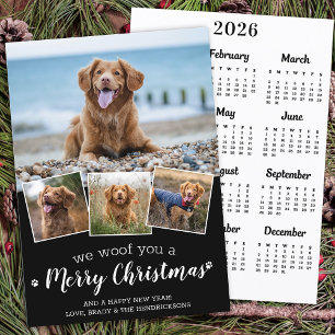 Cartão De Festividades Pet Photo Woof Felry Christmas Dog 2025 Calendar