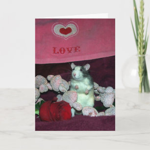 Cartão De Festividades Pet rat, Darcy, Valentine's Day card