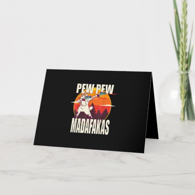 Cartão De Festividades Pew Pew Madafakas Pew Pew Madafakas Goat (Frente)