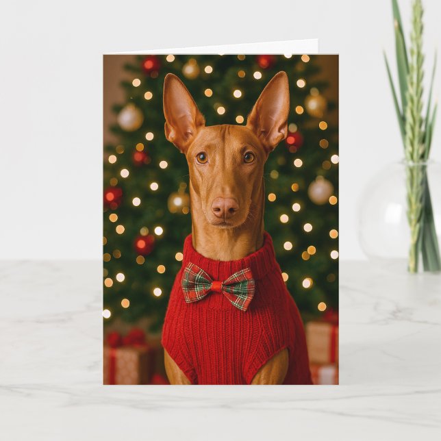 Cartão De Festividades Pharaoh Hound Holiday Card (Frente)