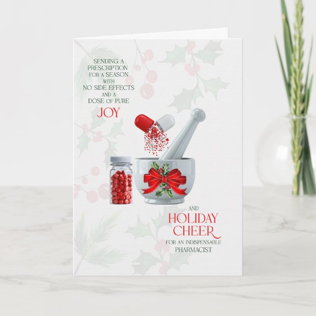 Cartão De Festividades Pharmacist Dose of Pure Joy and Seasonal Cheer (Frente)