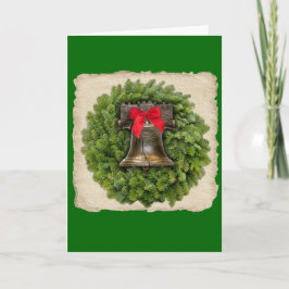 Cartão De Festividades Philadelphia Liberty Bell Wreath em Pergaminho