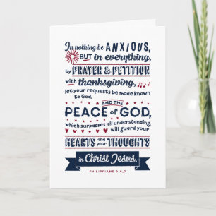 Cartão De Festividades Philippians 4:6, 7