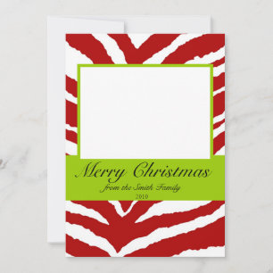 Cartão De Festividades Photo Christmas Card with Zebra print