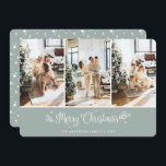 Cartão De Festividades Photo Collage Stars Modern Merry Christmas Card<br><div class="desc">Uma bela colagem fotográfica Cartão de Natal Merry com saudação caligráfica na frente e um padrão estrelado na parte de trás. Personalize facilmente este moderno cartão de feriado fotográfico com as suas fotografias,  o nome da família e o ano.</div>