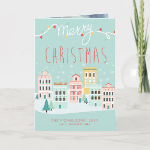 Cartão De Festividades PHOTO HOLIDAY CARD Christmas Town Scene