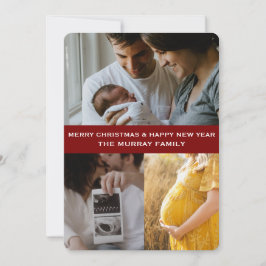 Cartão De Festividades Photo Merry Christmas & Happy New Year Family 