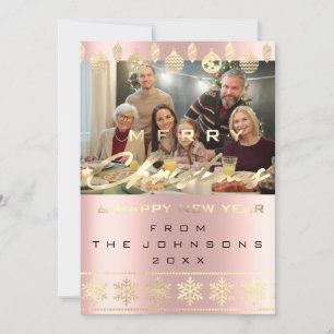 Cartão De Festividades Photo Merry Christmas Happy New Year Rose