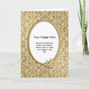 Cartão De Festividades Photo Template - Ornate Embossed Christmas Paper