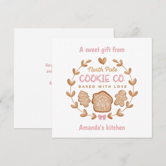 Cartão De Festividades Pia-Pia-Pia-Pia-Pia-de-Bolachas de Natal (Frente/Verso)