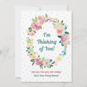 Cartão De Festividades Pia-rosa-pastel e coroa-branca