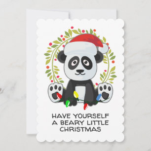 Cartão De Festividades Piada de Música de Natal Panda