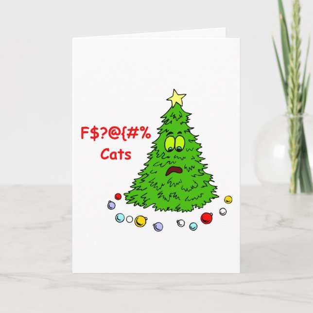 Cartão De Festividades Piada de Natal Engraçado F'n Cats Xmas (Frente)