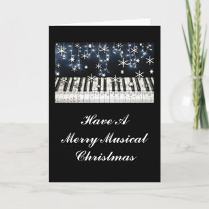 Cartão De Festividades Piano Christmas Snowflake Keyboard