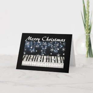 Cartão De Festividades Piano Christmas Snowflake Keyboard